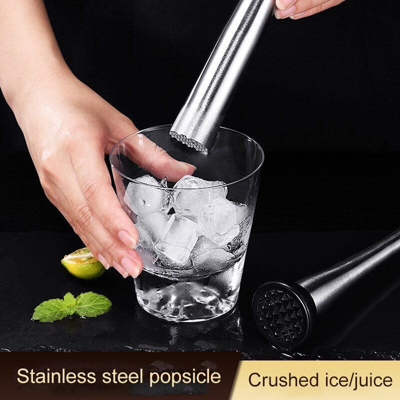 Cocktail Muddler Stainless Steel Bar Mixer Bar Utensils Accessories Mojito Cocktail DIY Fruit Juice Muddler Crushed Ice Bar