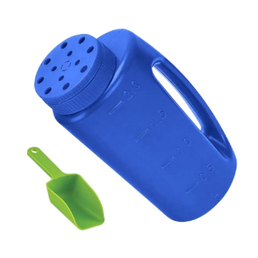 Difusor de semillas portátil para jardín en casa, botella de fertilizante de césped, rociador de botella, agitador de sal, herramienta de jardín en casa: Azul