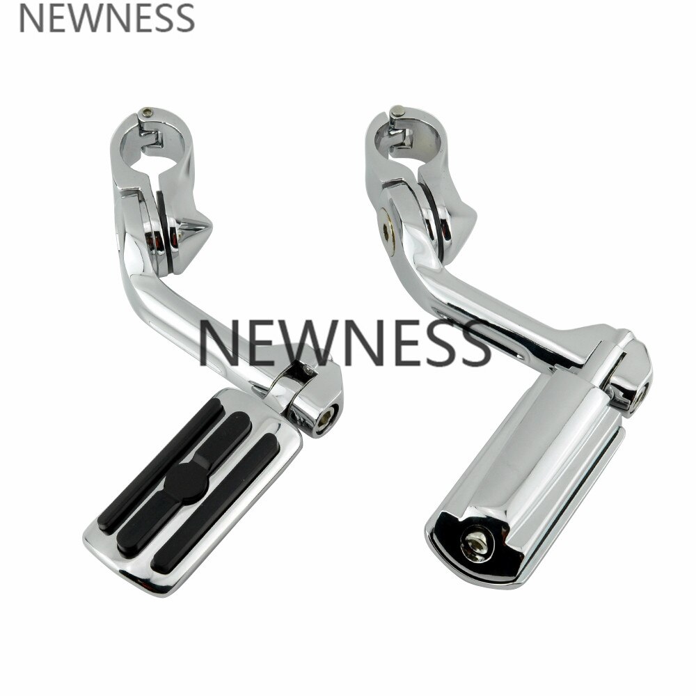Motorcycle Foot Pegs Adjustable Long Angled Highway Peg Mount 1 1/4" 32mm Engine Guard Footrest for Harley Sportster Dyna