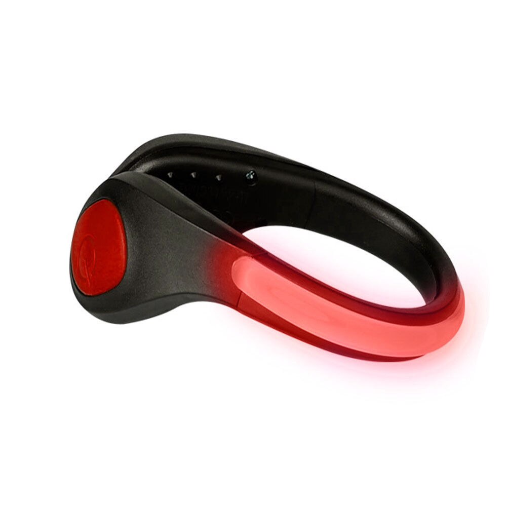 Sport løping sikkerhet usb led sko klips lysende lys reflekterende sklisikre klips sek 88: Rød
