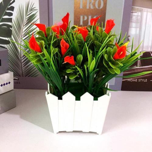 Kunstig potteblomst callalily potteplanter bonsai diy hjem stue kontorindretning havebord dekoration lotus planteindretning: Orange
