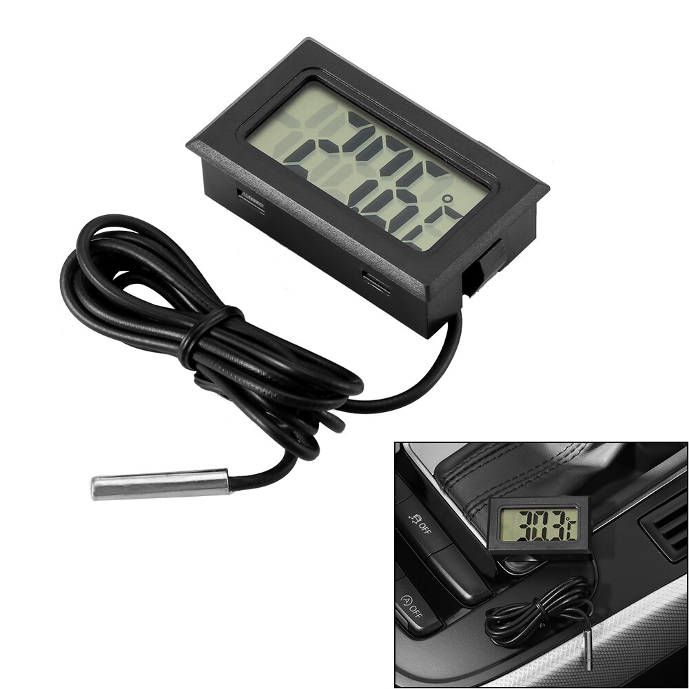 Draagbare 2 In 1 Auto Digitale Lcd Klok En Temperatuur Display Elektronische Klok Thermometer Auto Automotive Digitale Auto Thermometer