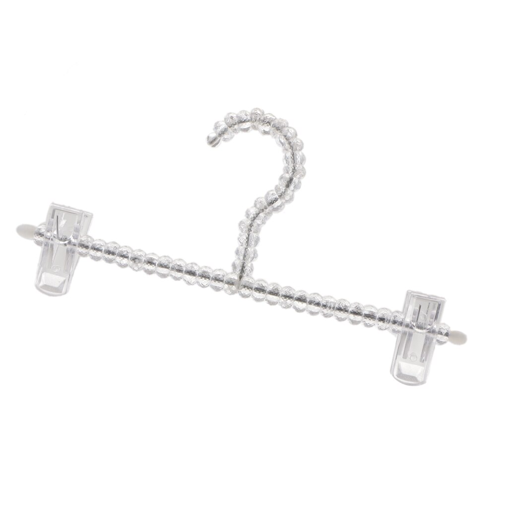 30cm Premium Metal Clothes Hangers Covered in Pearl Beads Trousers Dress Holder with Clip