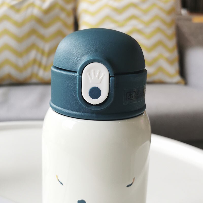 Taza de alimentación para bebé con tapa, termo de leche de acero inoxidable para niños, botella de agua aislada con fugas, taza térmica poof