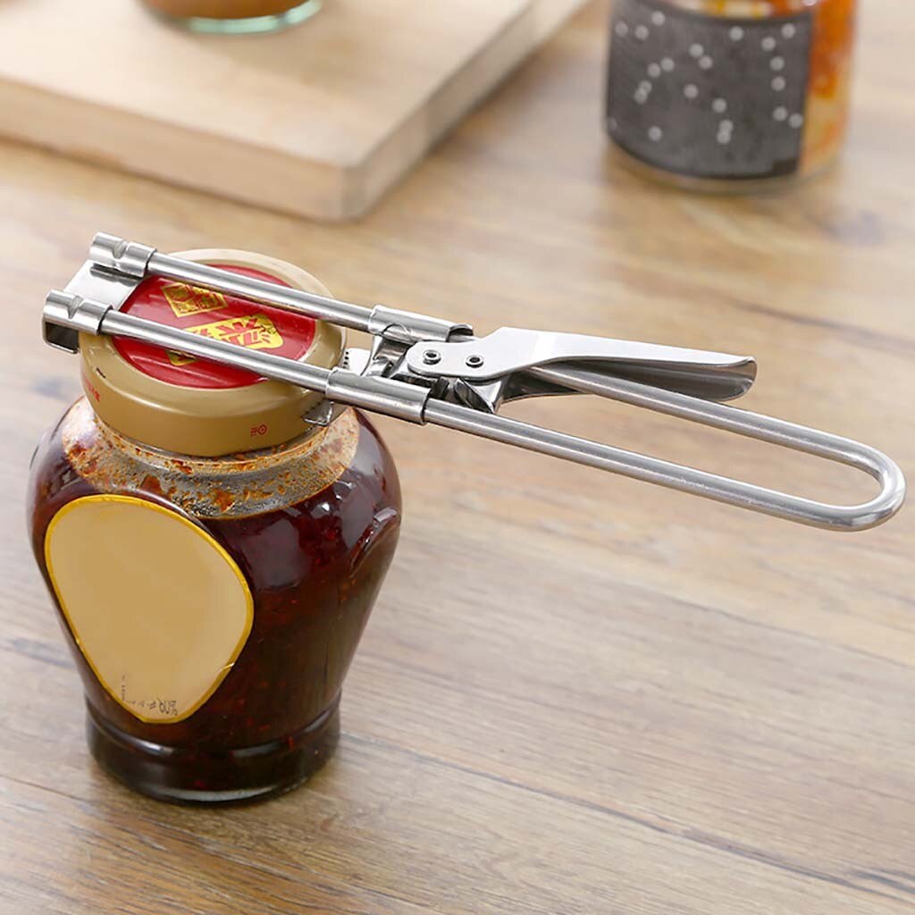 Ouvre-boîte réglable en acier inoxydable, pince à bocal, clé à ventouses, pince à presser pour couvercle de bouteille