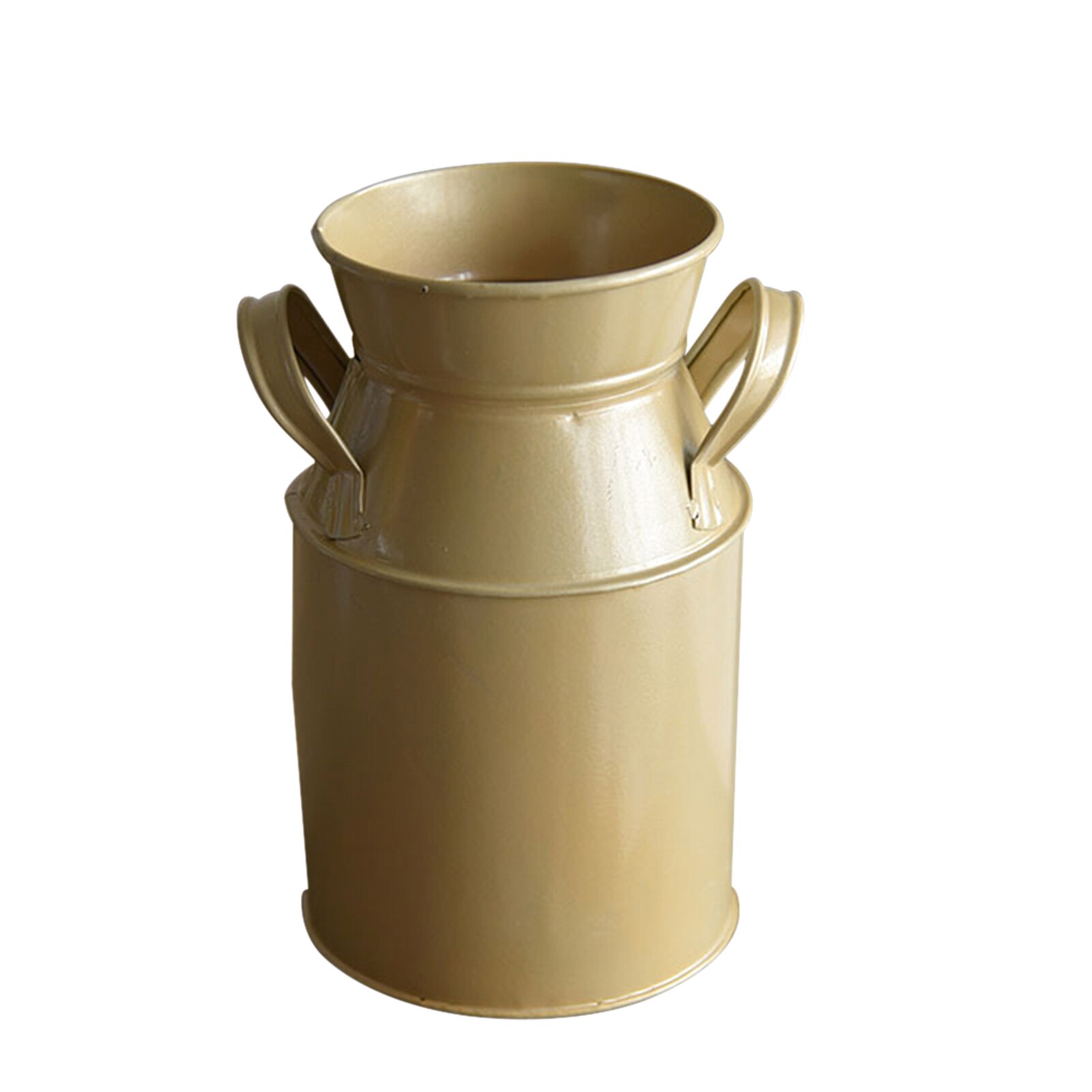 Met Handvat Balkon Desktop Home Decor Bloem Emmer Craft Melk Kan Houder Tuin Woonkamer Gegalvaniseerd Afwerking Land Rustieke: Gold