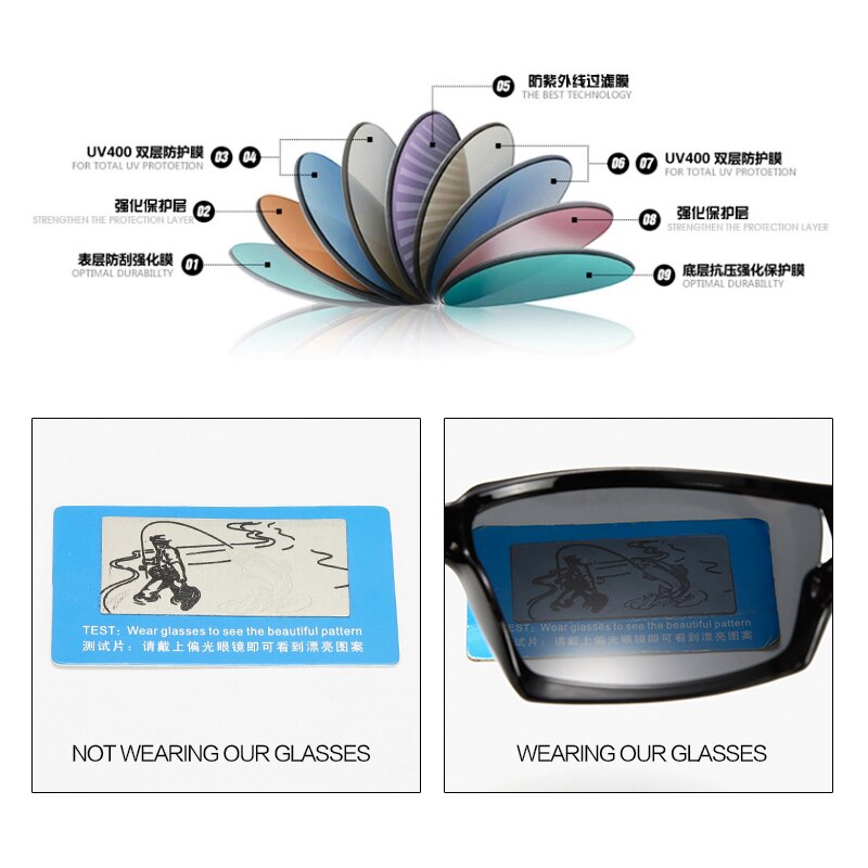 Nuevos anteojos de sol para pescar polarizados para hombres y mujeres, gafas de pesca para acampar, senderismo, gafas Polaroid, gafas deportivas para ciclismo, dan cuerda
