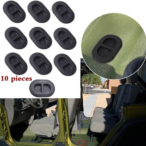 Musta pohjalevyn tyhjennystulppa takalattian rungon tulppa pieni kumitulppa jeep wranglerille jk jl ulkotarvikkeet: 10 kpl