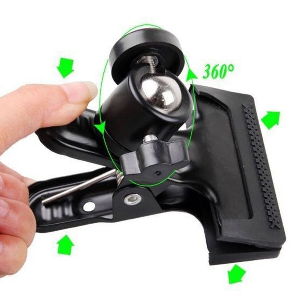 Gosear Universal Metal Camera Clip Clamp Flash Reflector Houder Met Standaard 1/4 Schroef Voor Studio Achtergrond Slr Camera