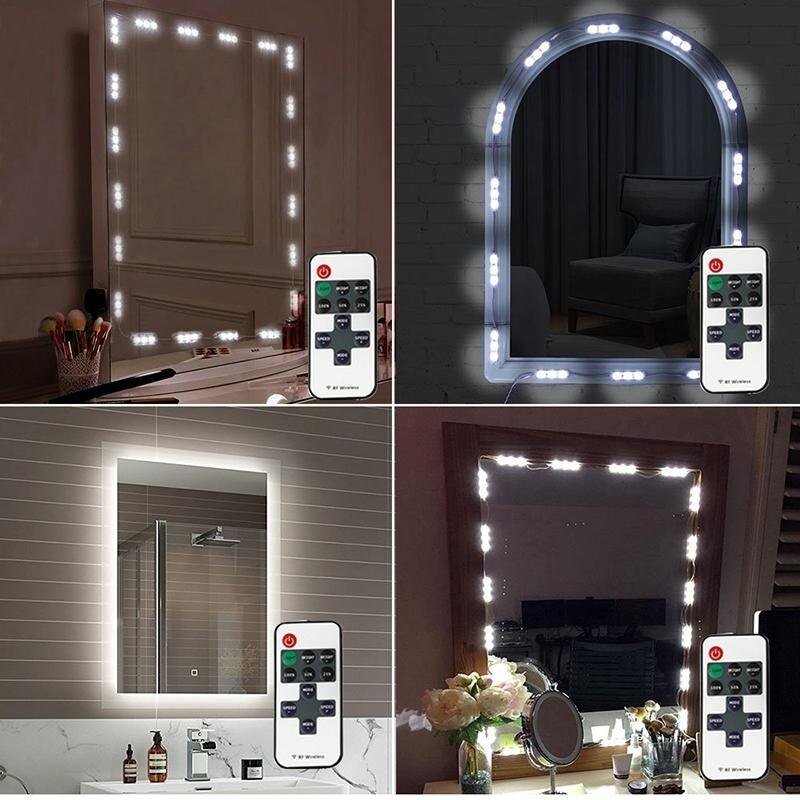 Hollywood Makeup Mirror Light Kit 10FT 60 LED Rounded Dimmable Vanity Mirror Light Vanity with Remote Control for Easter