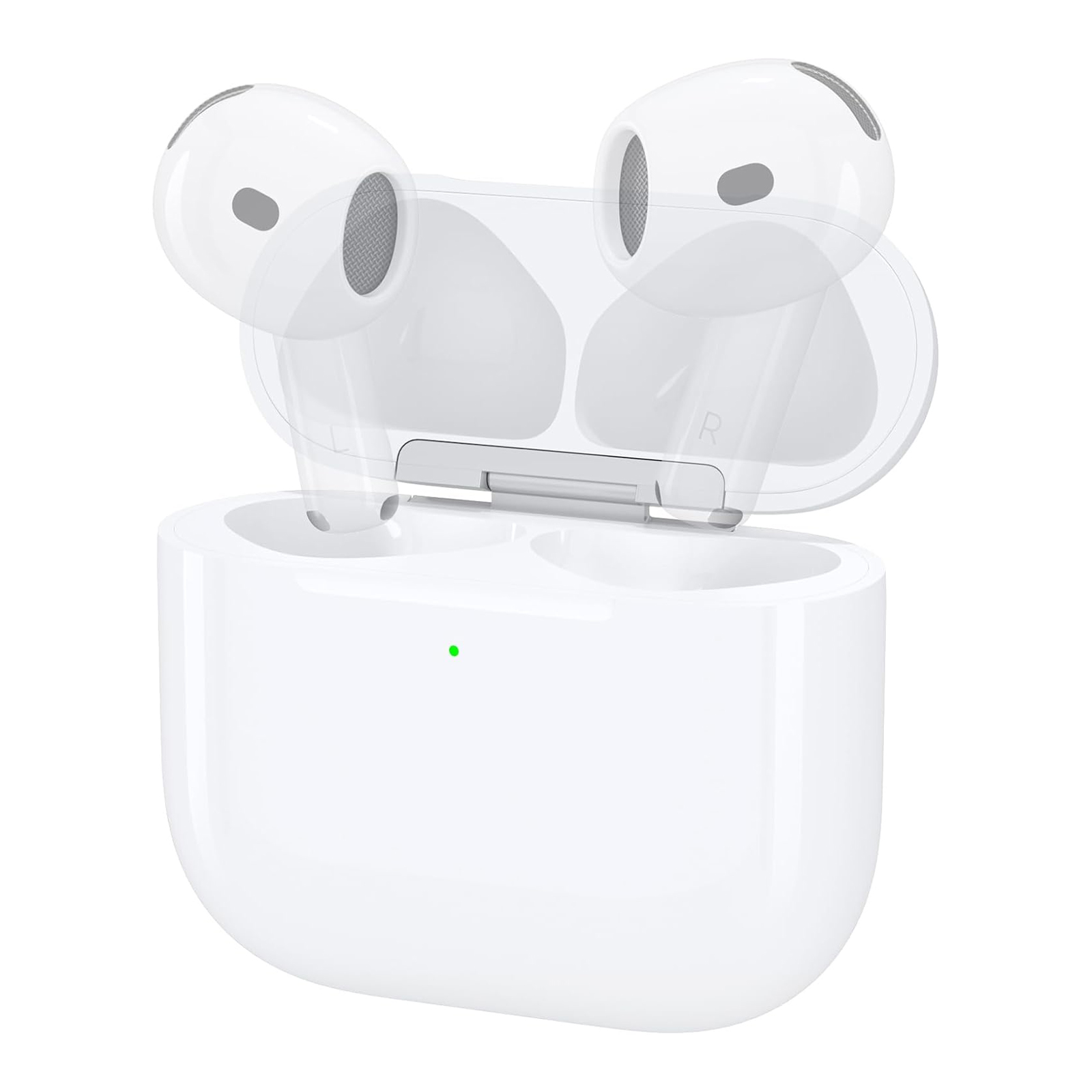 Oplaadetui voor AirPods 4 - BT draadloze oplader met synchronisatieknop Vervangingsaccessoires voor hoofdtelefoon, USB-C-poort, geen oordopjes