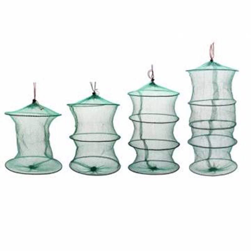 Składana okrągła metalowa ramka siatka nylonowa krab Crawdad krewetki przynęta żywiec pułapka obsada sieć na ryby wędkarstwo lądowanie dodatki przybory