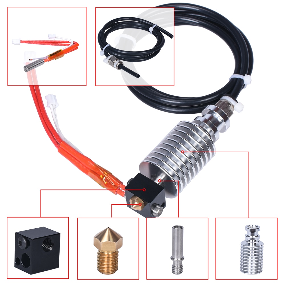 I3 Mega Hotend Upgrade 12V 24V Bowden Extruder V5 J-head Hotend 3D Printer Parts For Anycubic I3 Mega Mega-S Parts vs V6 Hotend