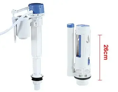 Valve de remplissage de toilette universelle, valve d'entrée et de sortie, pompe, raccords de réservoir d'eau, ensemble de boutons de toilette, accessoires de bain: 15Valve set26 botton