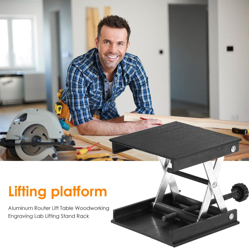 1pcs Aluminum Router Lift Table Woodworking Engraving Lab Lifting Stand Rack Auxiliary Tools Manual Combination Accessories