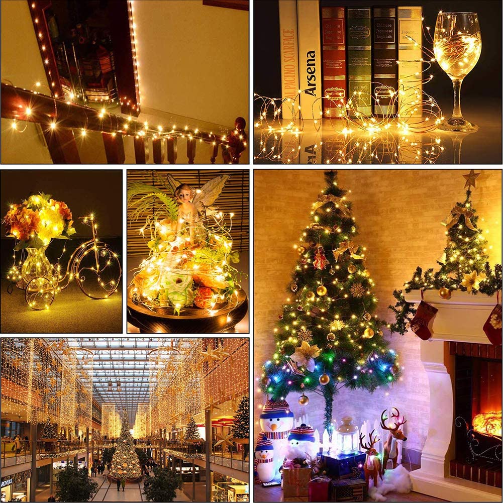 Kupferlichter, 1 m, 2 m, 3 m, Mini-Lichterkette CR2032, batteriebetrieben, Lichterkette für Schlafzimmer, Weihnachten, Party, Hochzeit, Dekoration