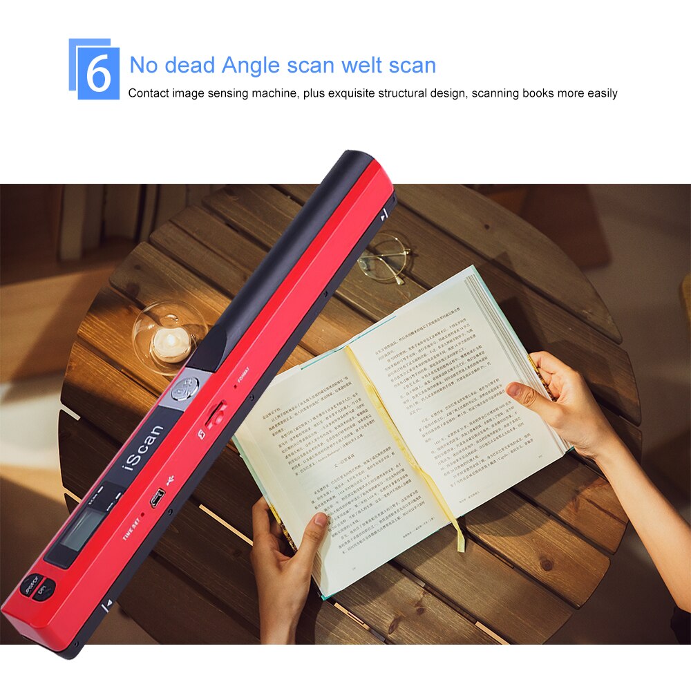 Scanner Portable A4 - Numériseur Compact 900 DPI Pour Documents, Photos, Reçus | Stockage Carte SD, Connectivité USB, Facile à Transporter