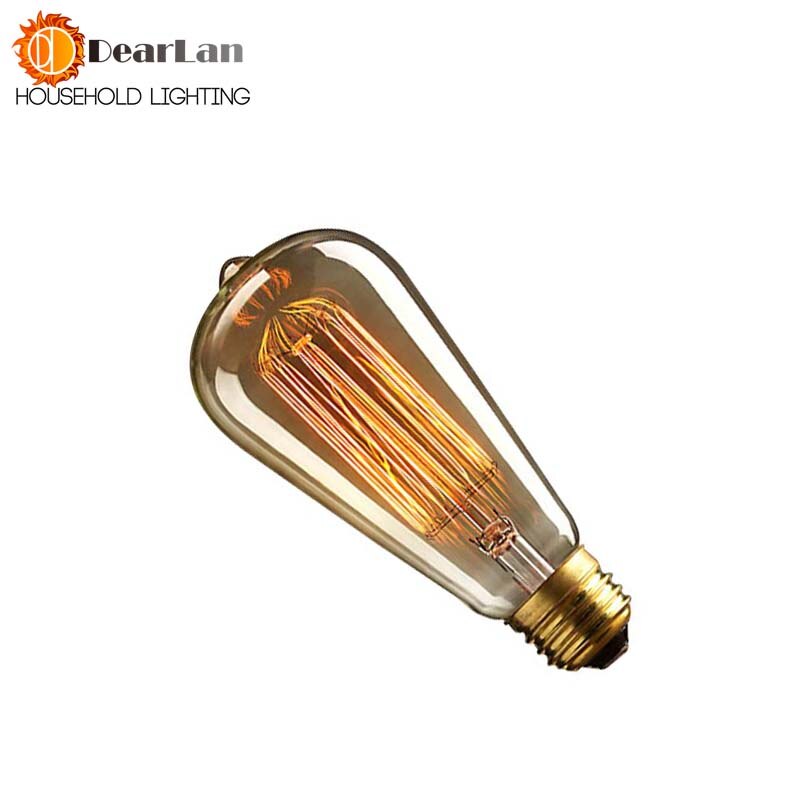 (ST58) E27 bombilla de filamento de tungsteno de 40W 220V bombilla antigua Vintage mundial/bombilla de Lámpara antigua, buenos artículos [BJ-74]