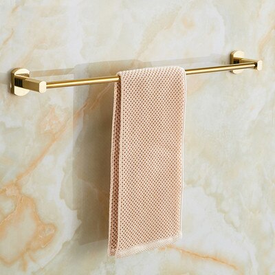 Bathroom Accessories Set Brass Gold Towel Rack Toilet Brush Holder Corner Shelf Paper Holder Soap Dish Hooks Bath Hardware Sets: single towel bar