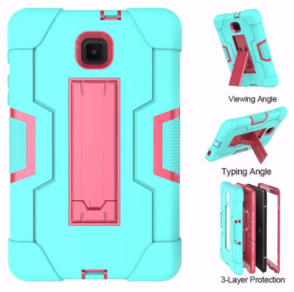 Shockproof Silicon PC Hybrid Stand Kids Safe Tablet Cover For Samsung Galaxy Tab A 8.0 T387 SM-T387W SM-T387V Case +FilmPen