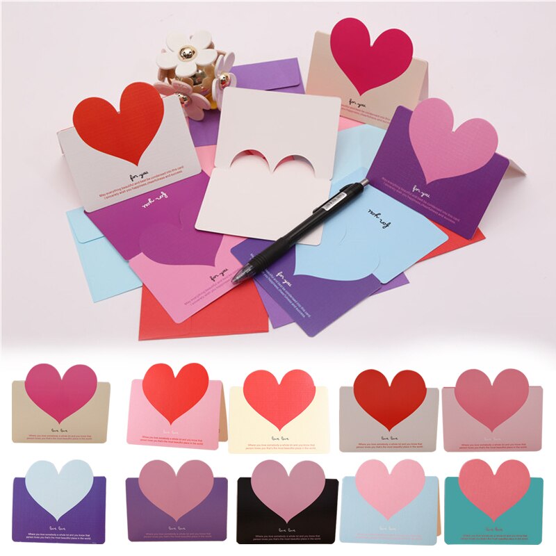Love Heart Card Birthday Valentine's Day Greeting Heart Message Card Wedding Guest Cards