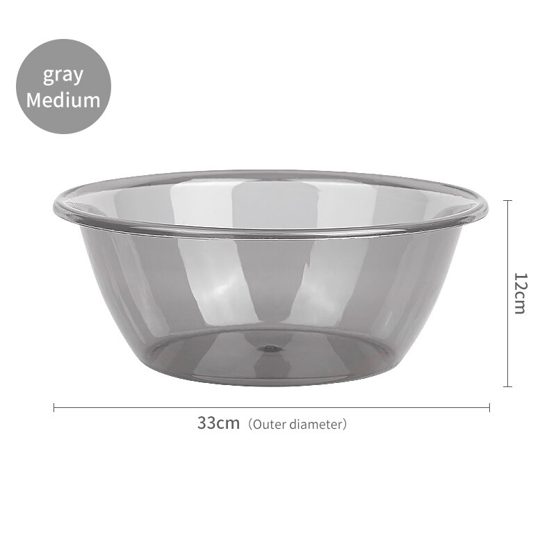 Transparent Wash Basin Home Bathroom Toilet Wash Basin PET Material Thicken Plastic Basin Wash Clothes Pots Cleaning Supplies: Medium gray