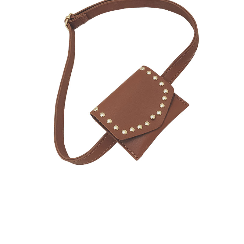 Slik farve aftensmad mini crossbody tasker til piger børn skulder messenger taske nøgler punge håndtasker: Brun