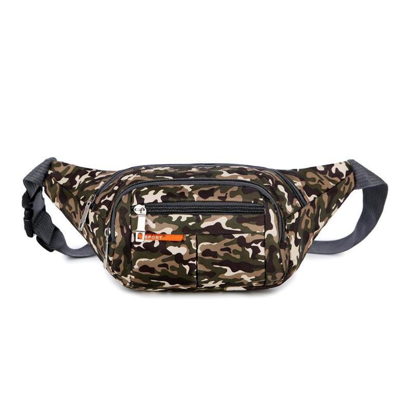 Camo Waist Bag Waterproof Unisex Nylon Waist Fanny Packs Casual Chest Bag Bum Bag Packs Chest Crossbody Bag