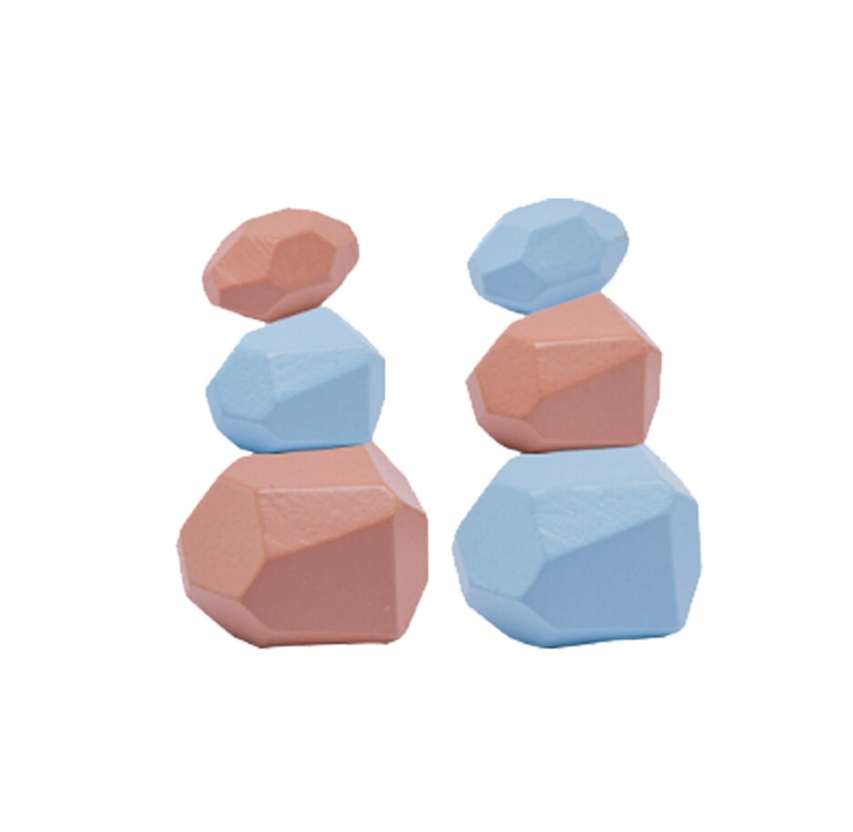 Kinder Montessori Holz Bausteine Set Jenga Farbige Stein Kreative Nordic Stapeln Spiel Regenbogen Holz Spielzeug: 6pcs set 2