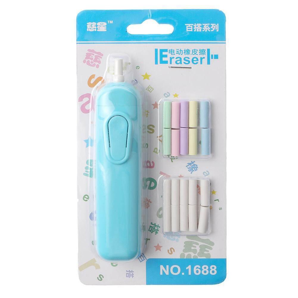 1 PC Battery Operated Eraser Electric Eraser Automatic School Supplies Stationery Child Escolar Papelaria: BL