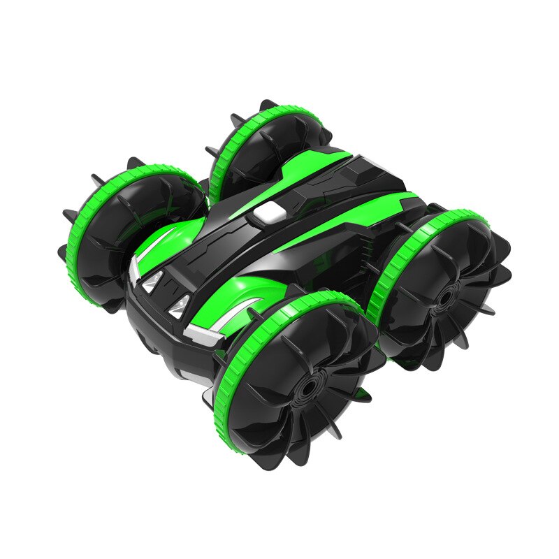 Amfibische Auto Speelgoed Voor Kinderen 4WD Afstandsbediening Stunt Auto Dubbelzijdig Flips Jongen Auto Speelgoed: Green