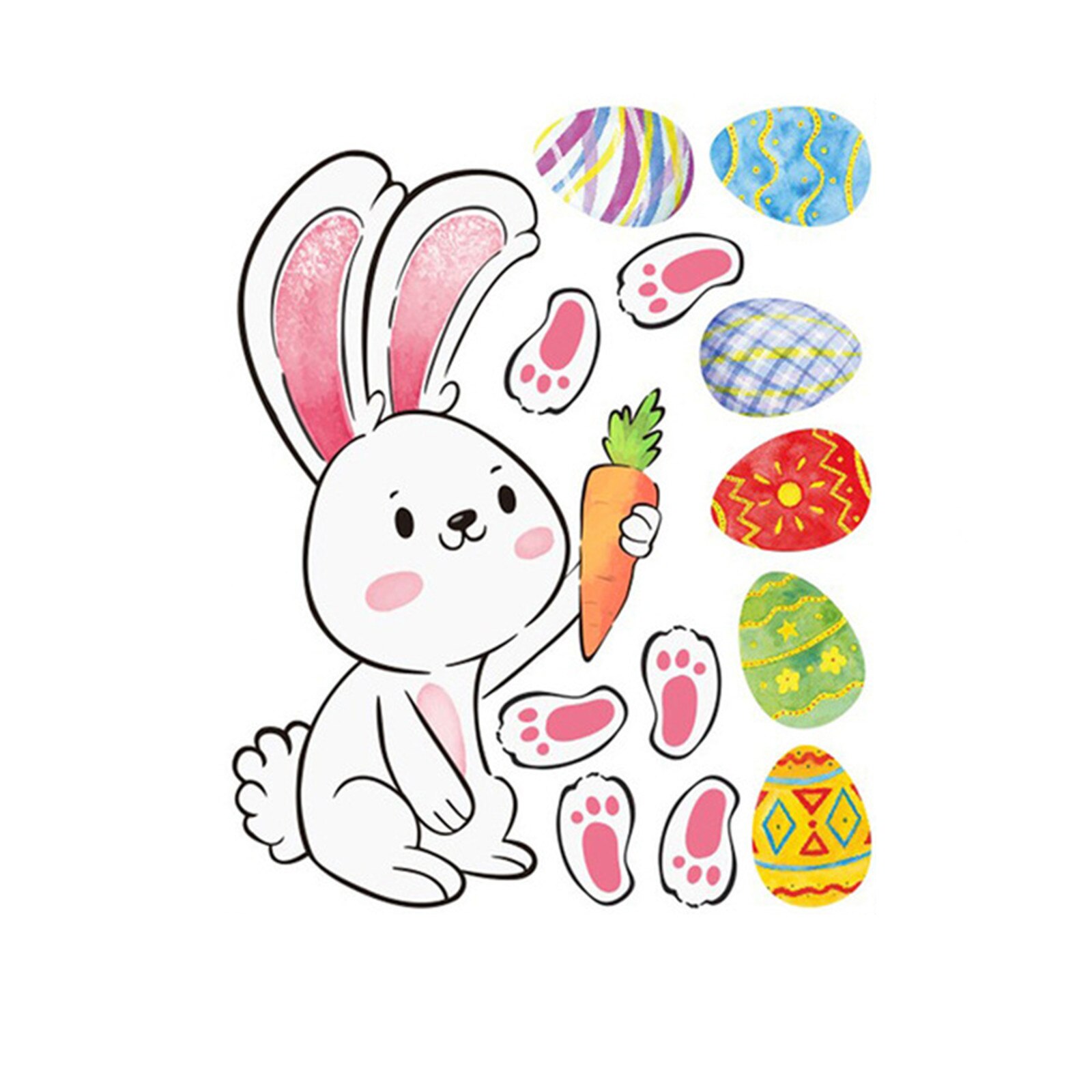 Happy Easter Bunny Egg Electrostatic Sticker Window Glass Refrigerator Sticker Home Decoration Mall Easter Wall Stickers#30: B