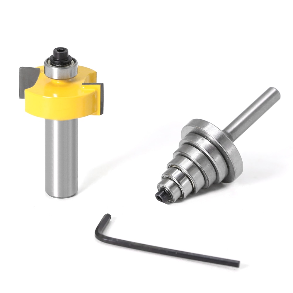 Rabbet Router Bit Met 6 Lagers Set-1/2 "Shank 12 Mm Schacht Houtbewerking Cutter Tenon Cutter Voor Houtbewerking gereedschap