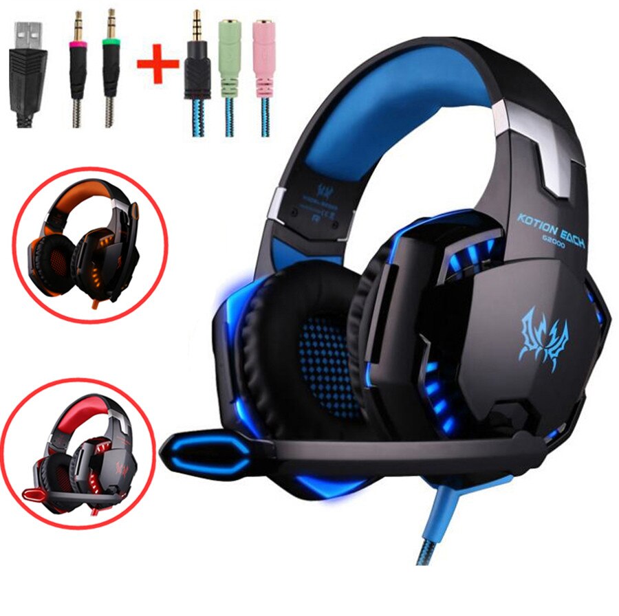 Gaming headset stereo gamer hoofdtelefoon met microfoon oortelefoon verstelbare gamer bedraad usb voor  ps4 xbox pc laptop gamer