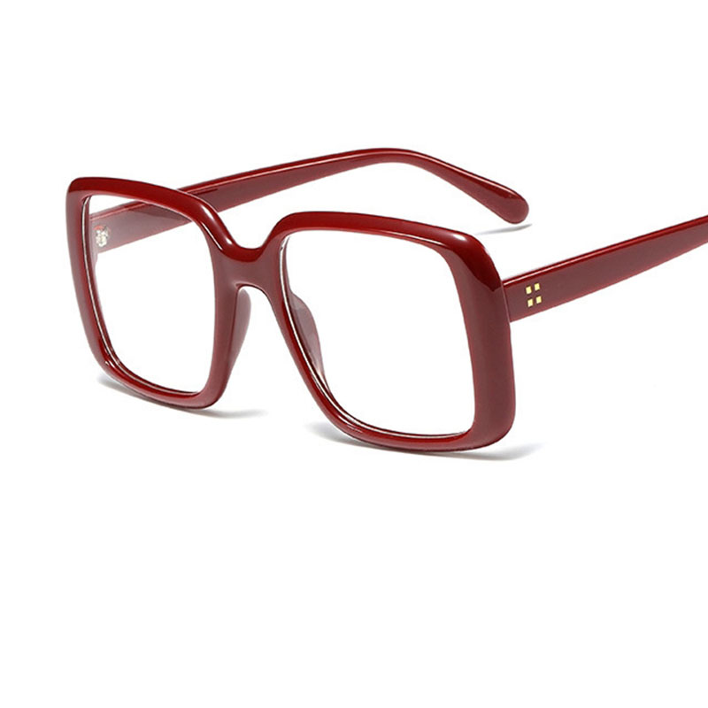 Naisten silmälasien kehys neliömäiset lasit läpinäkyvät optiikka naiselliset lasit ylisuuret naisten silmälasien kehys
