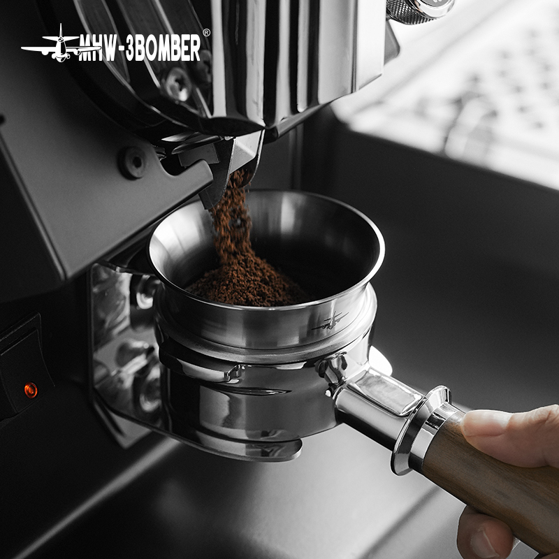 MHW-3BOMBER 51 mm & 58 mm Espresso-Dosiertrichter, Edelstahl, Kaffee-Dosierring, kompatibler Siebträger, Heim-Barista-Zubehör
