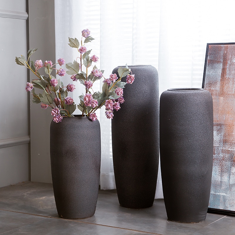 Jingdezhen porselen gulv store vaser matt farge glasur vase moderne pastoral stil keramisk håndverk