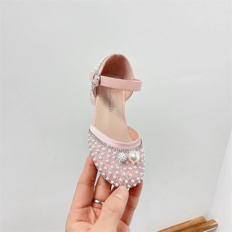 Lente/Zomer Meisjes Hoge Hakken Prinses Dans Schoenen Kinderen Jurk Prestaties Student Baby Kids Dance Schoenen 02A: Roze / 32