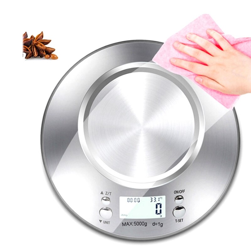 Digital Kitchen Scale for Cooking and Baking,Multifunction Food Scales with Removable Bowl 2.15L Liquid Volume 11Lb/5Kg