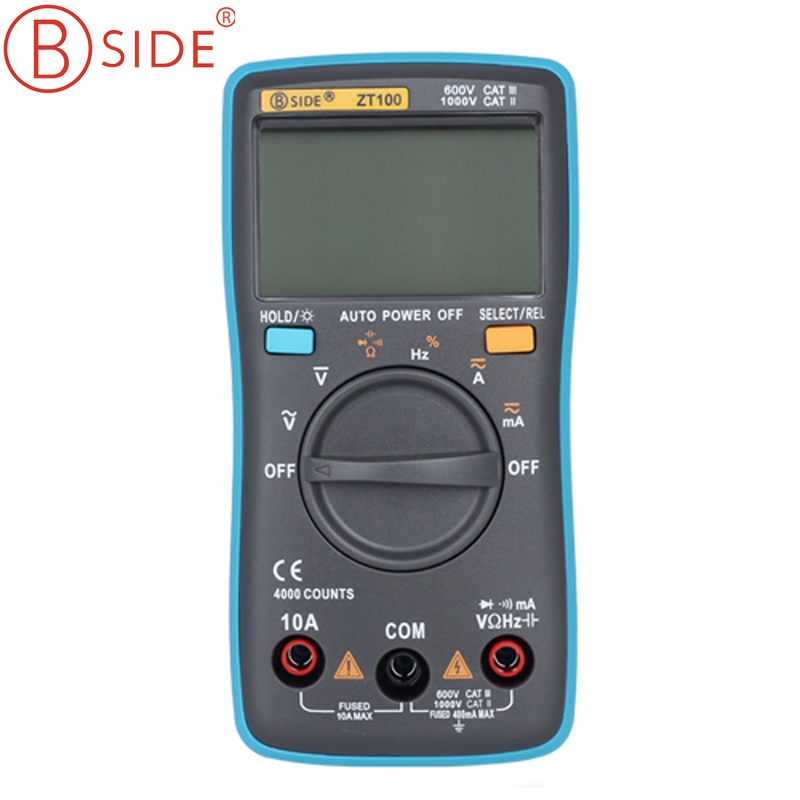 Bside ZT100 4000 Telt Digitale Multimeter Capaciteit Frequentie Tester Duty Cycle Diode & Continuïteit Test