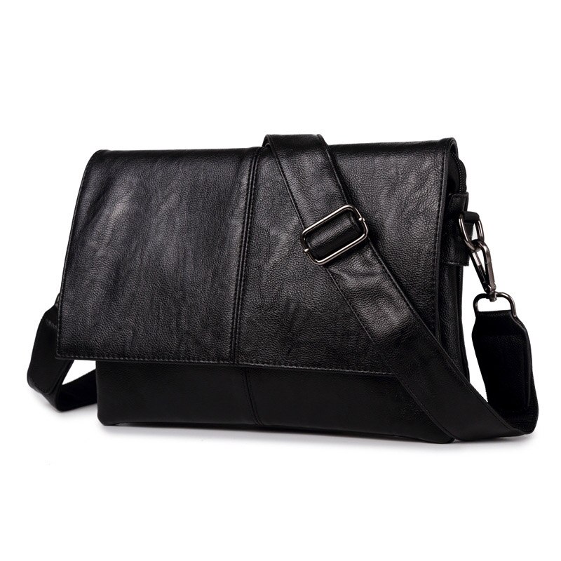 Brand Men Briefcase PU Leather Messenger Bag Simple Business Casual Travel Tote Man Crossbody Briefcases Laptop Shoulder Bags: Default Title