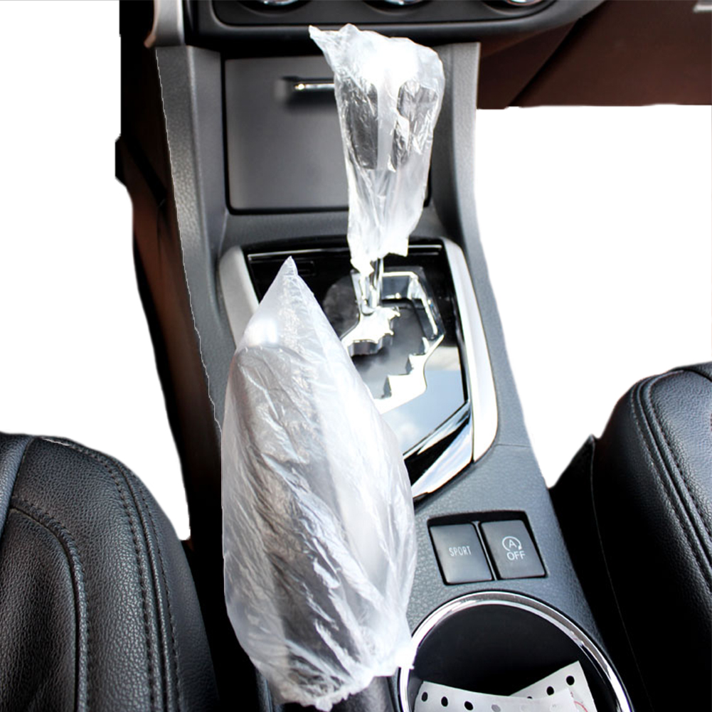 500 stk / pakke bil engangs plast gearstang beskyttende sag leverer beskyttelse auto gearstang knap dæksel