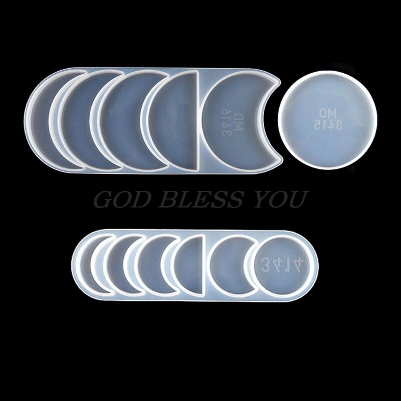 Starry Lunar Eclipse Resin Mold Astronomy Crescent Moon Phases Silicone UV Resin Casring Mold Moon Plant diy Craft Tools: C