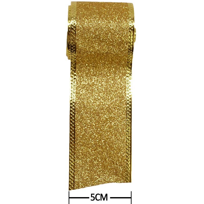 2m/ rullaa 5cm joulunauhaa kulta hopea punainen kuitukangas glitter wrap nauha tee itse joulukuusen nauha rusetin koristeet