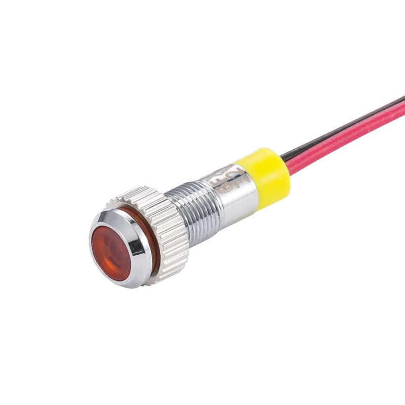 IP62 étanche une couleur clignotant LED indicateur d'avertissement en métal 6mm lampe de signalisation pilote 3V 6V 12V 24V 36V DC avec fil