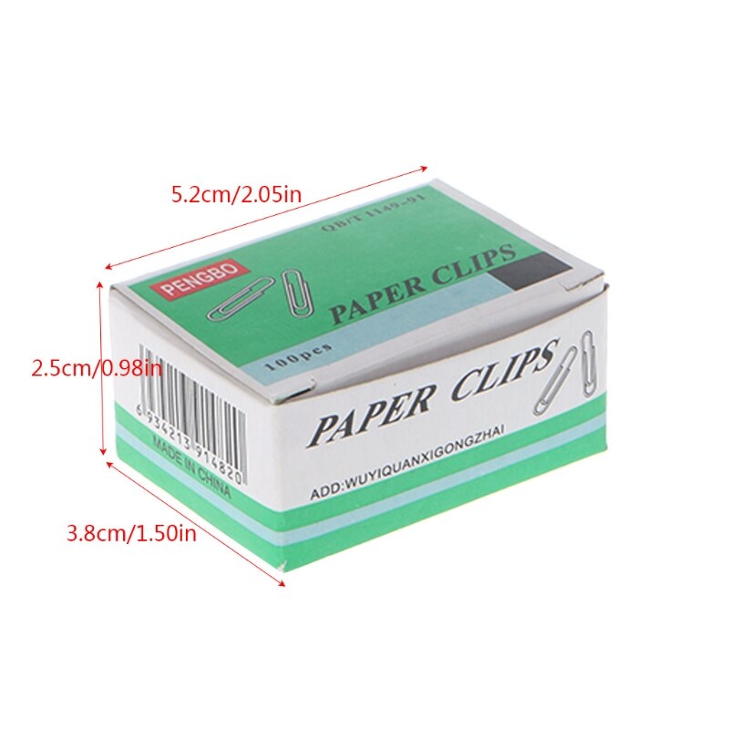 1 Set 75-85Pcs Office Plain Steel Paper Clips 29mm Paperclips Metal Silver