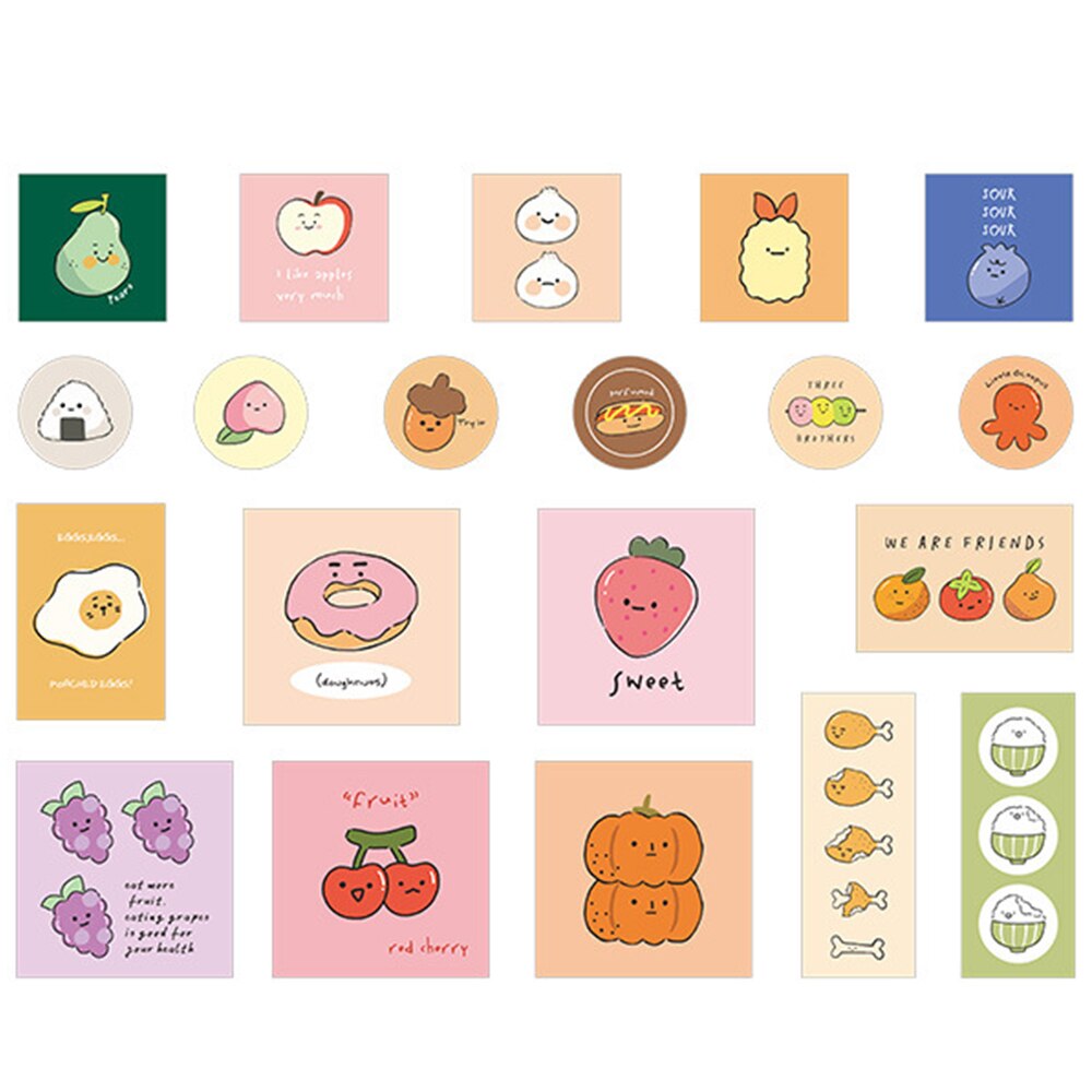 40pcs/set Vintage Stickers Cartoon Food Bullet Journal Stickers scrapbooking School Stationery Stickers Diary Journal Stickers