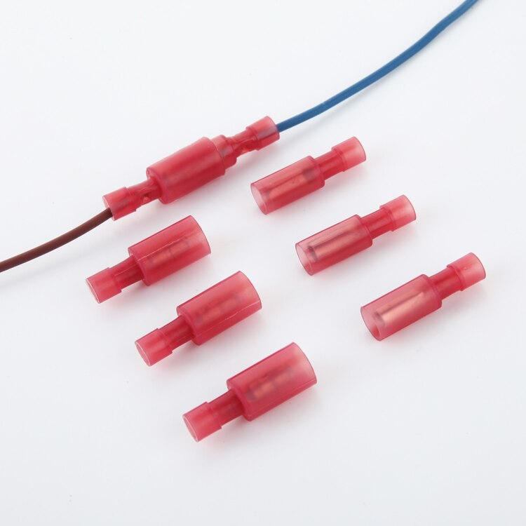 20 set/zak 40 stks Mannelijke Vrouwelijke Connector Crimp Terminal Rode Elektrische Draad Terminals Nylon Bullet Connectors P19