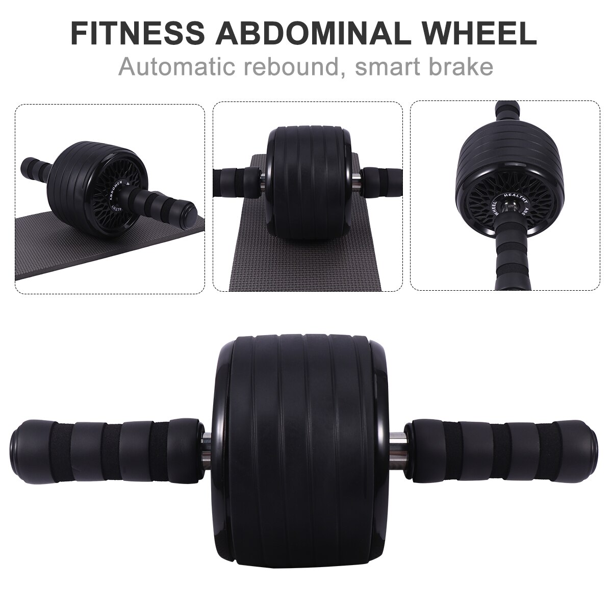 Roda de fitness grande mudo casa equipamentos de roda de fitness simples útil durável rolo de fitness abdominal