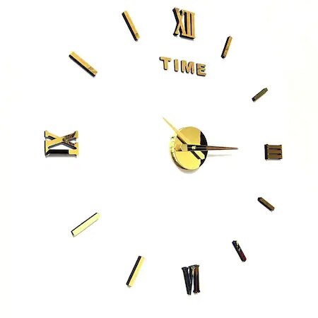 Horloge murale décorative 3D miroir en plexiglas chiffre romain